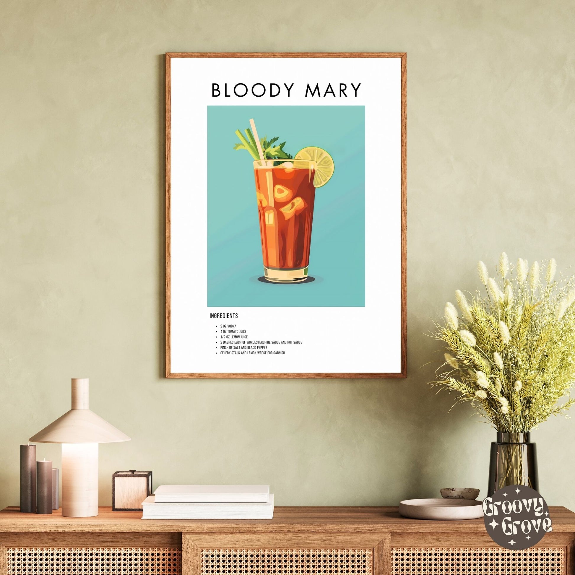 Bloody Mary Retro Cocktail Poster - GroovyGrove