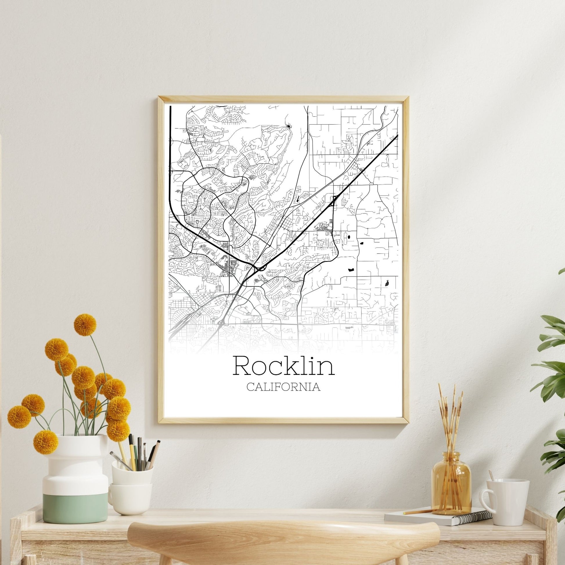 Rocklin California City Map Poster - GroovyGrove