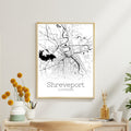 Shreveport Louisiana City Map Poster - GroovyGrove