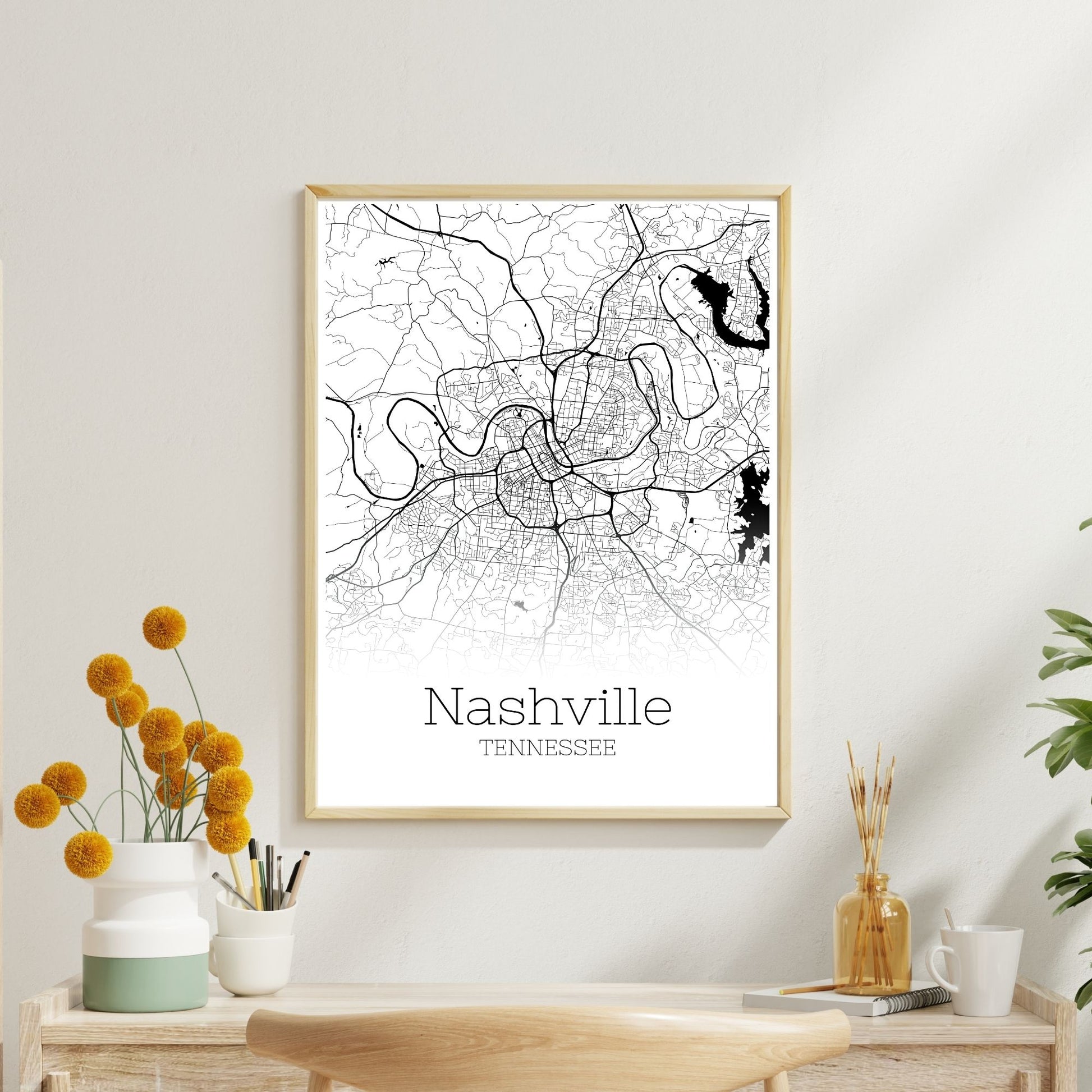 Nashville Tennessee City Map Poster - GroovyGrove