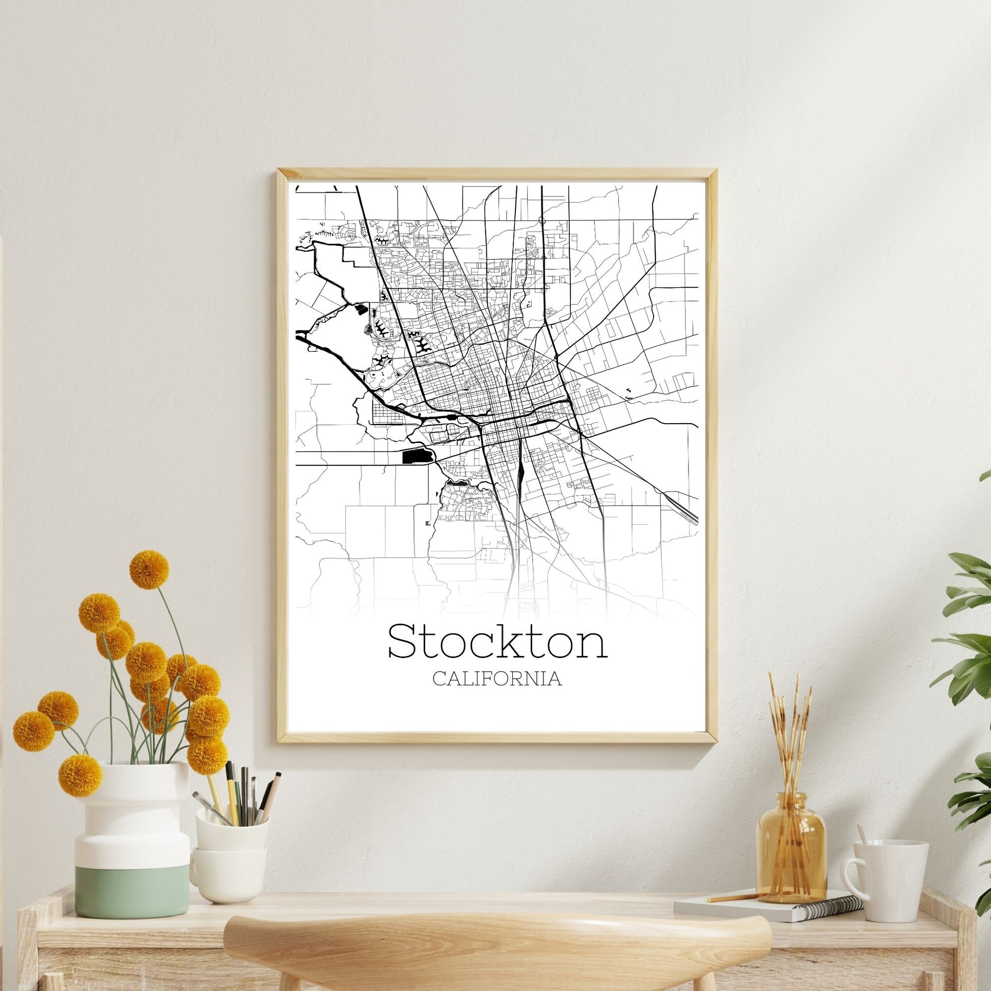 Stockton California City Map Poster - GroovyGrove