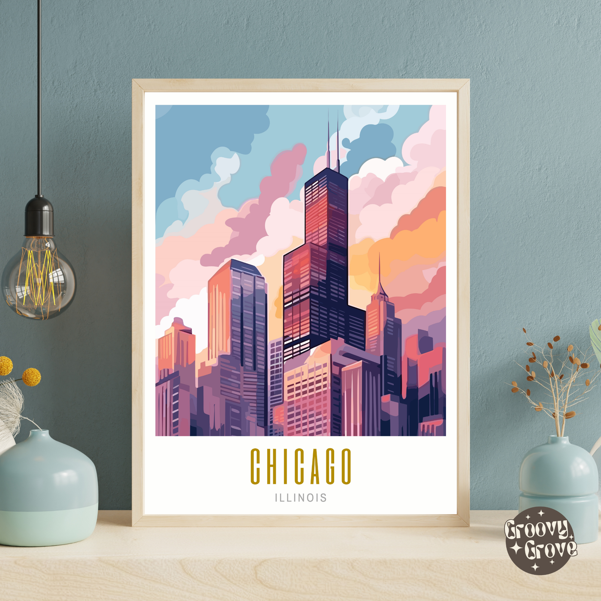 Chicago Illinois Poster - GroovyGrove