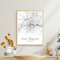 Fort Wayne Indiana City Map Poster - GroovyGrove