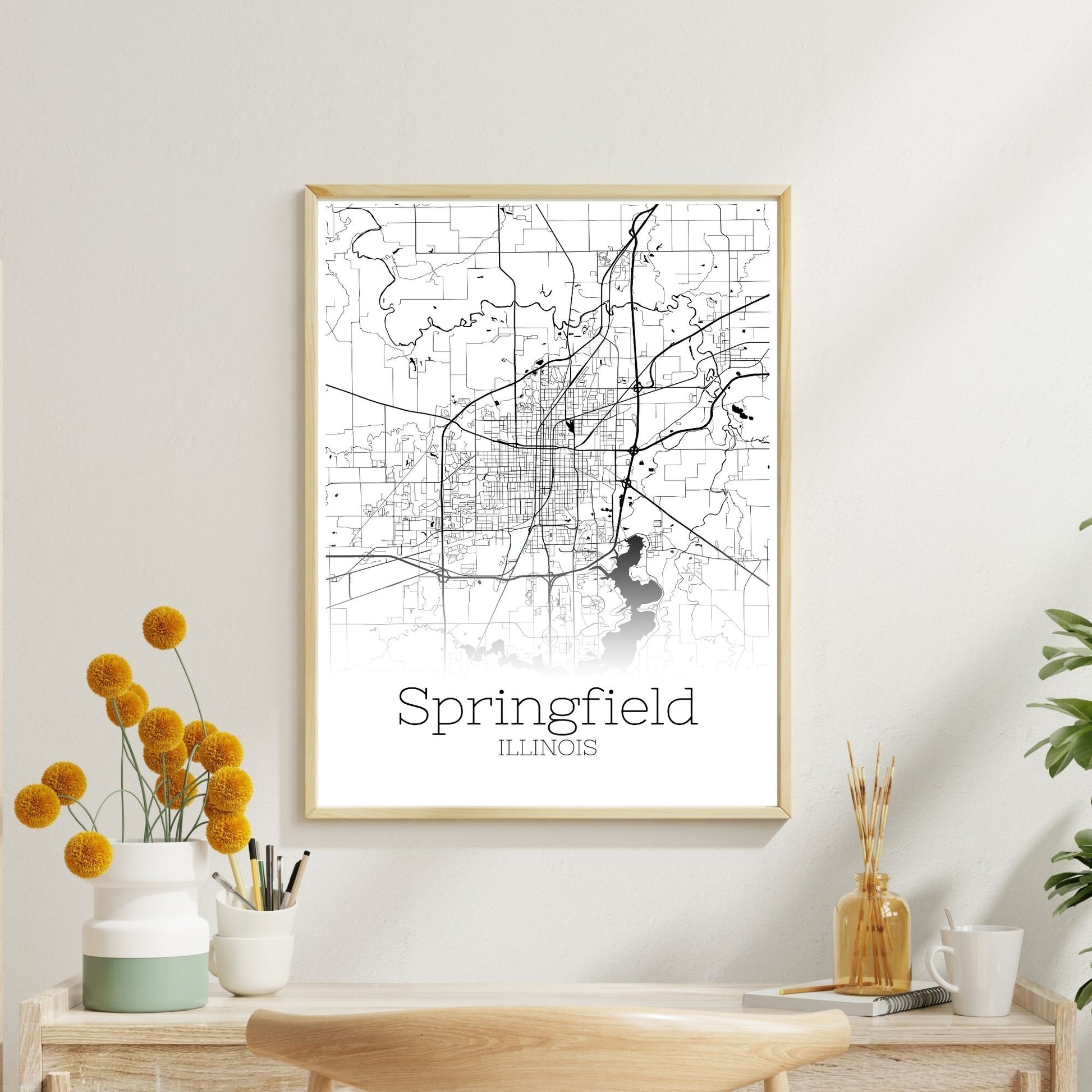 Springfield Illinois City Map Poster - GroovyGrove