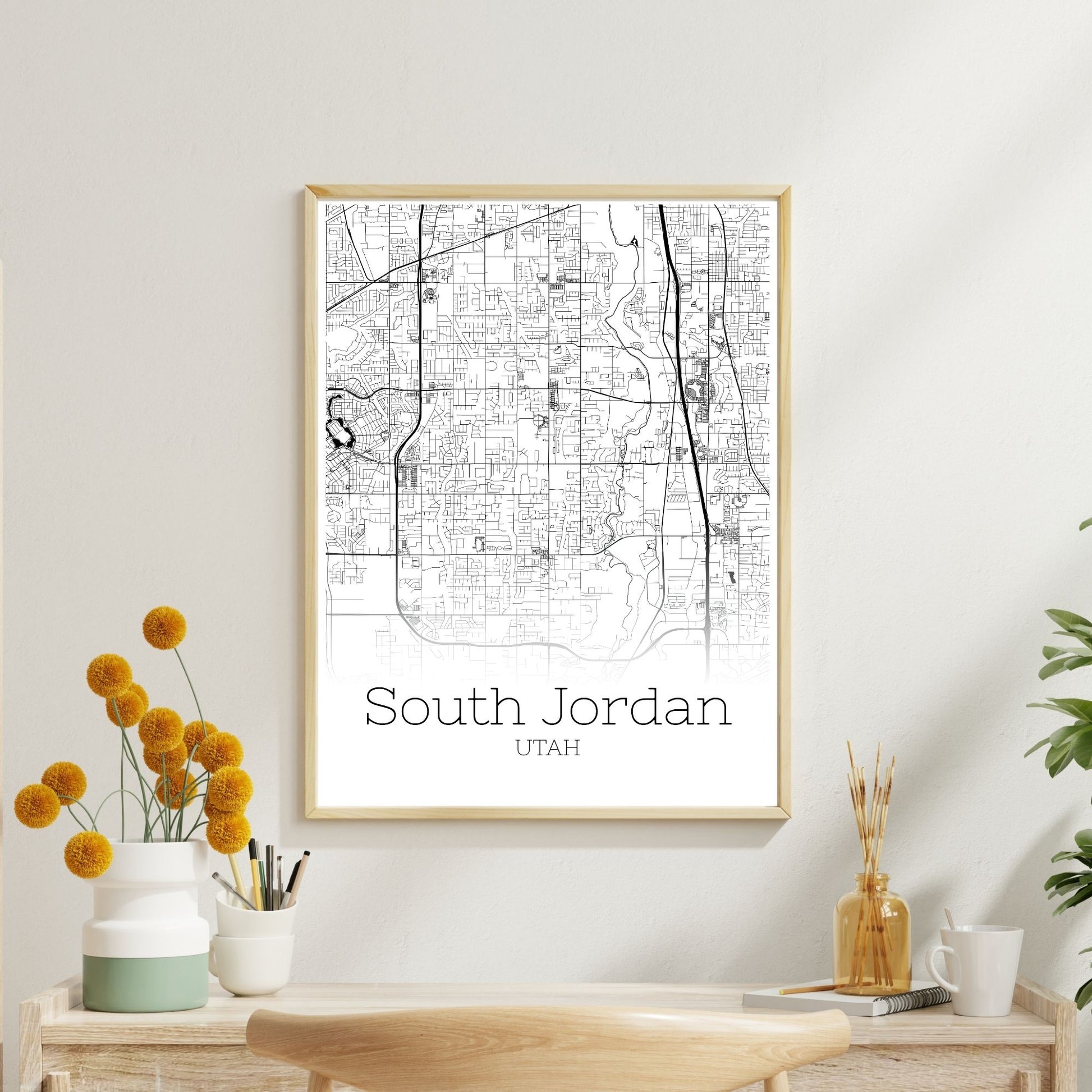 South Jordan Utah City Map Poster - GroovyGrove