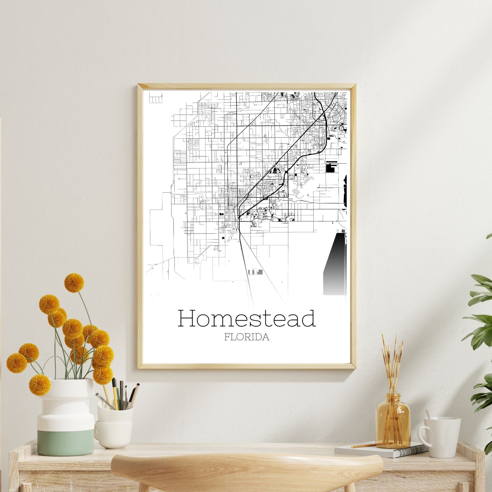 Homestead Florida City Map Poster - GroovyGrove