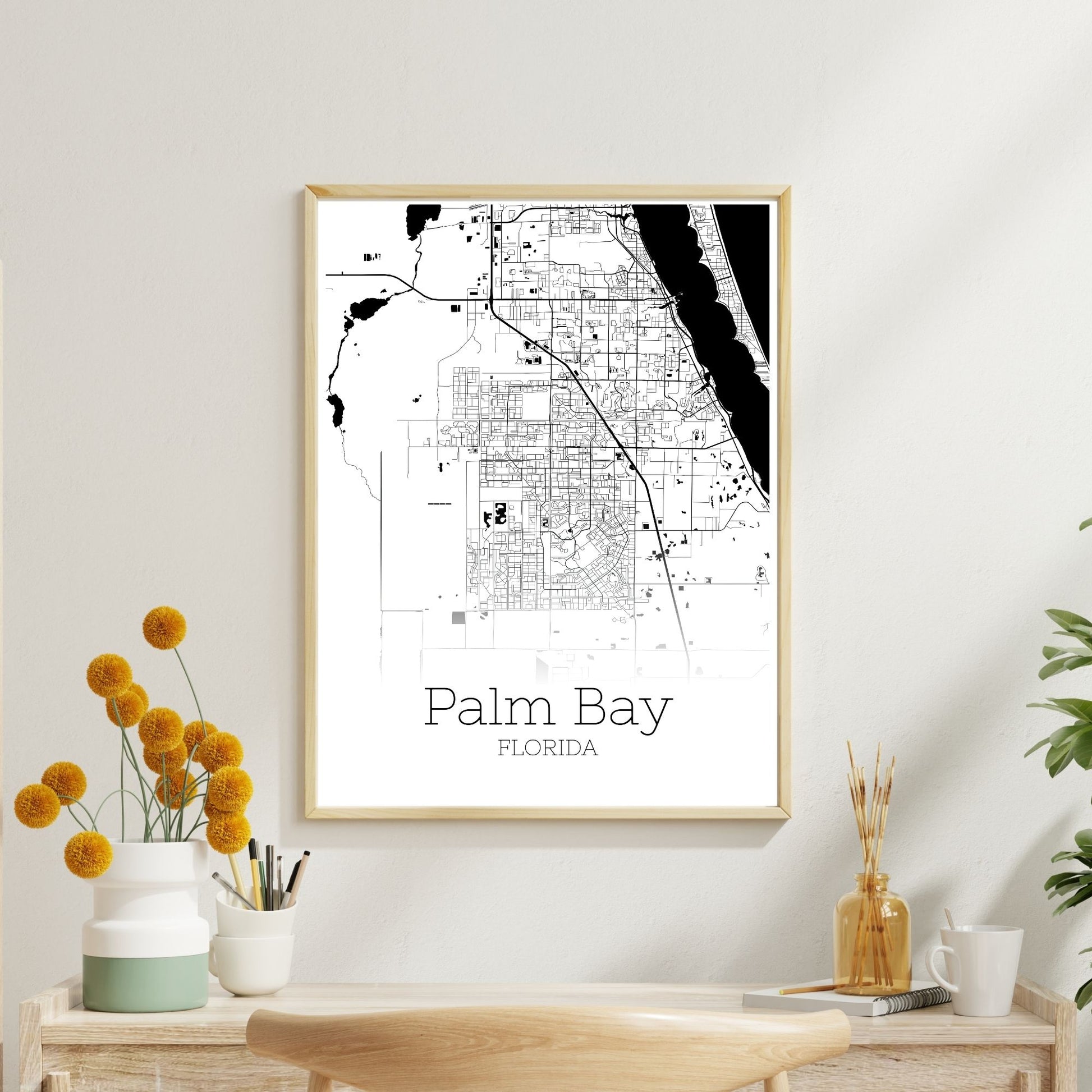 Palm Bay Florida City Map Poster - GroovyGrove