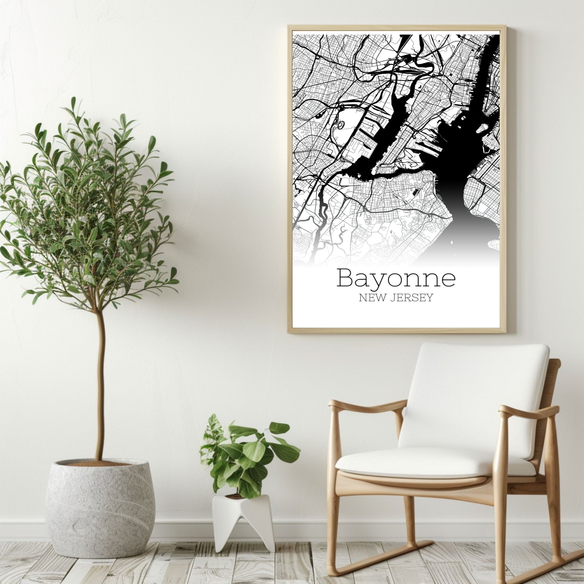 Bayonne New Jersey City Map Poster - GroovyGrove