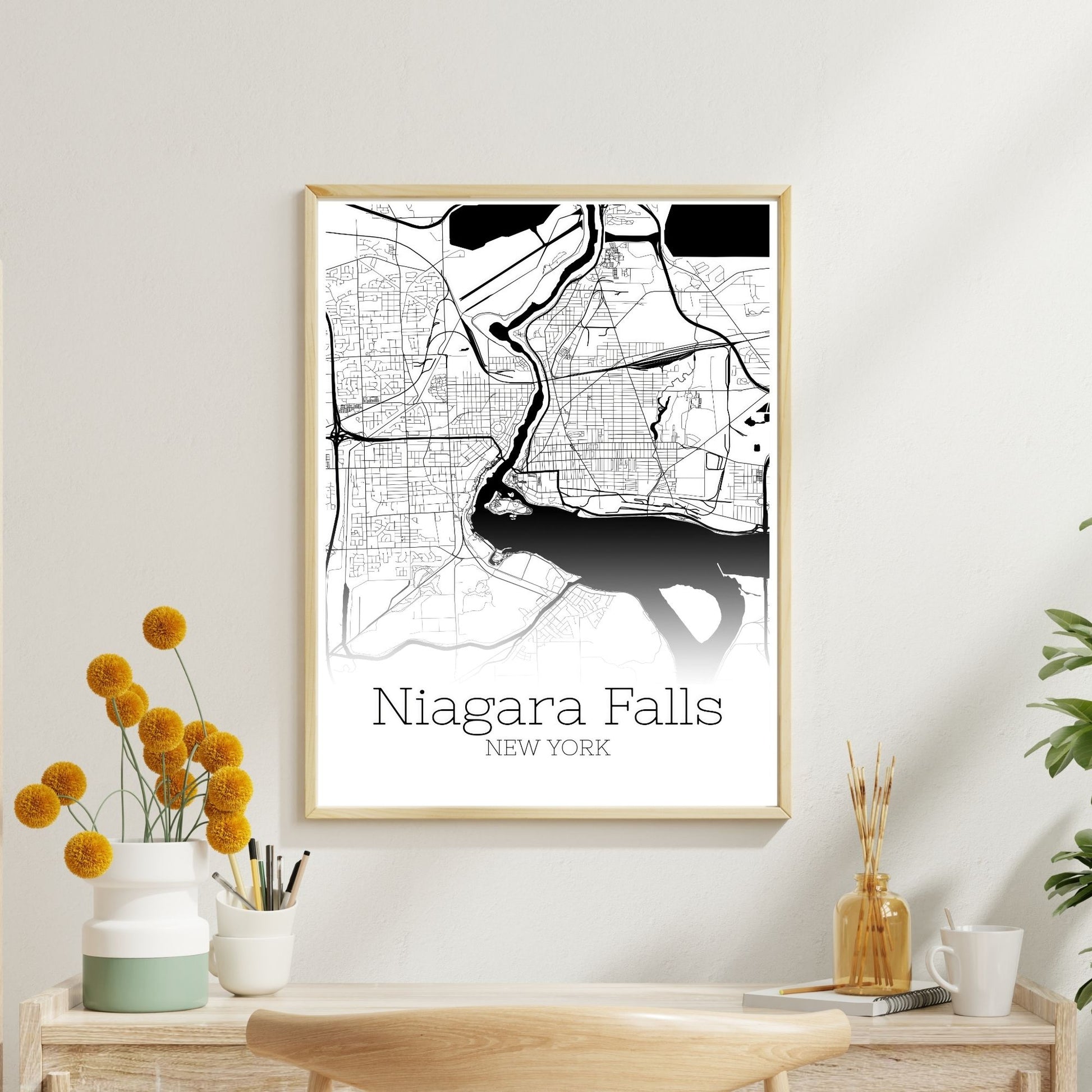 Niagara Falls New York City Map Poster - GroovyGrove