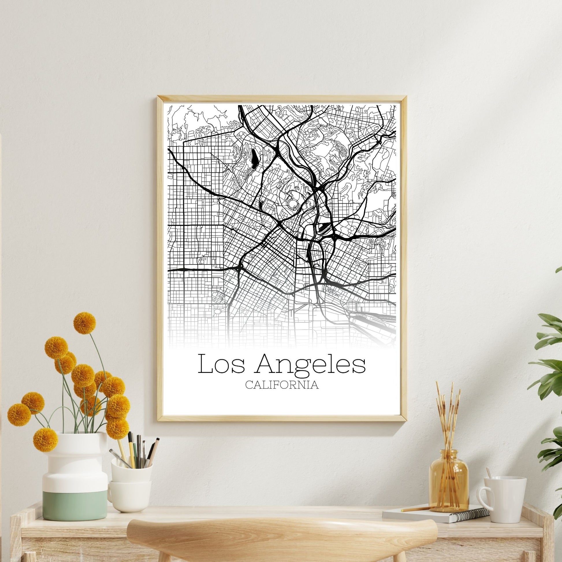 Los Angeles California City Map Poster - GroovyGrove