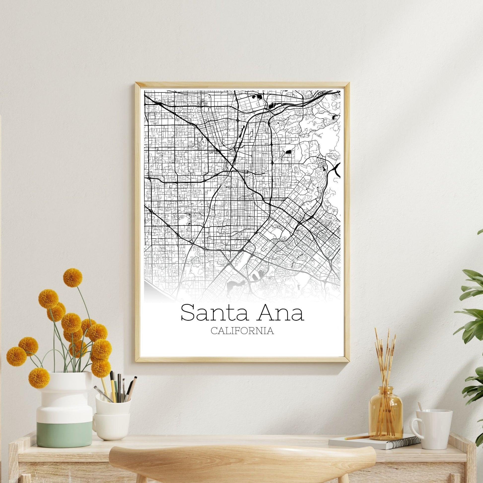 Santa Ana California City Map Poster - GroovyGrove