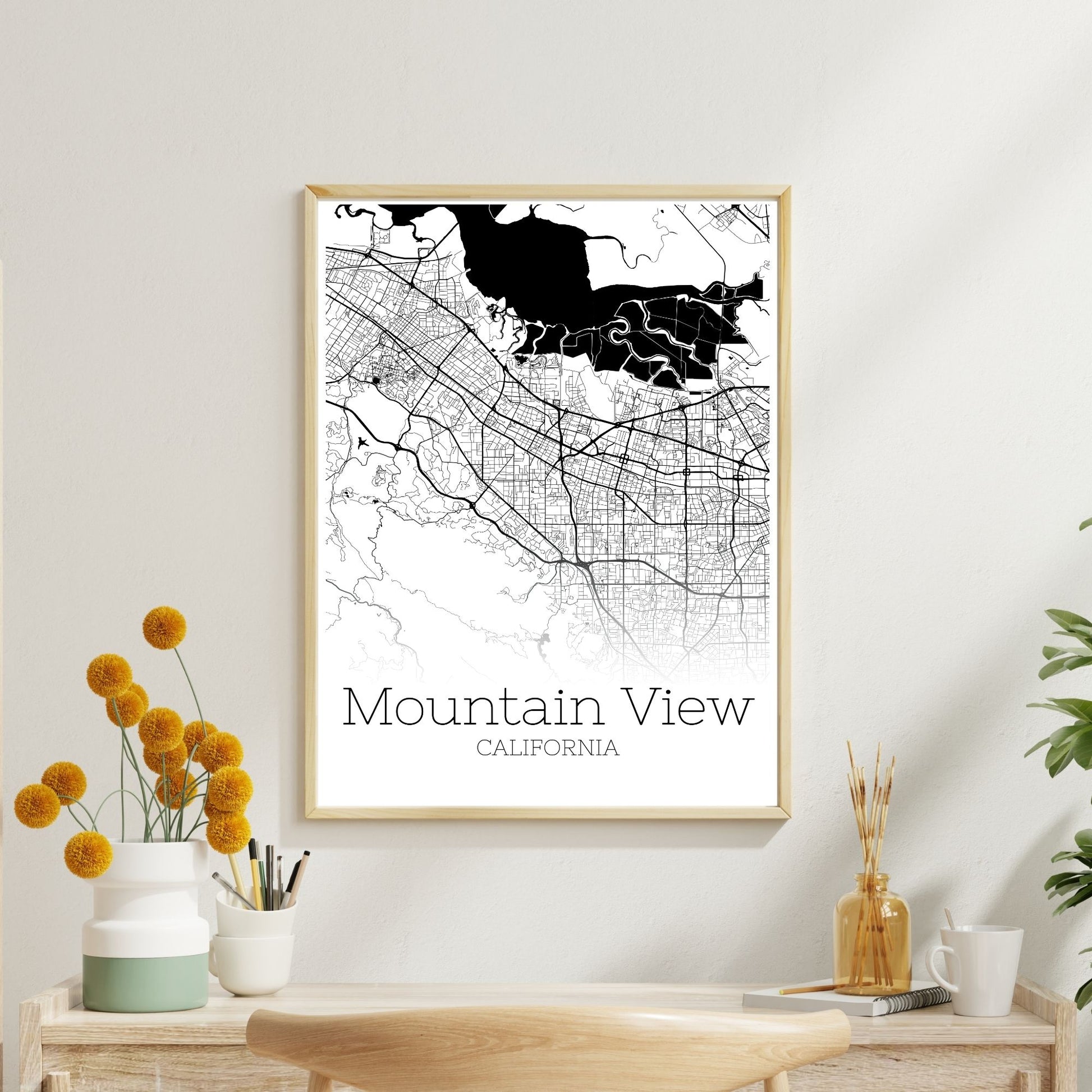 Mountain View California City Map Poster - GroovyGrove