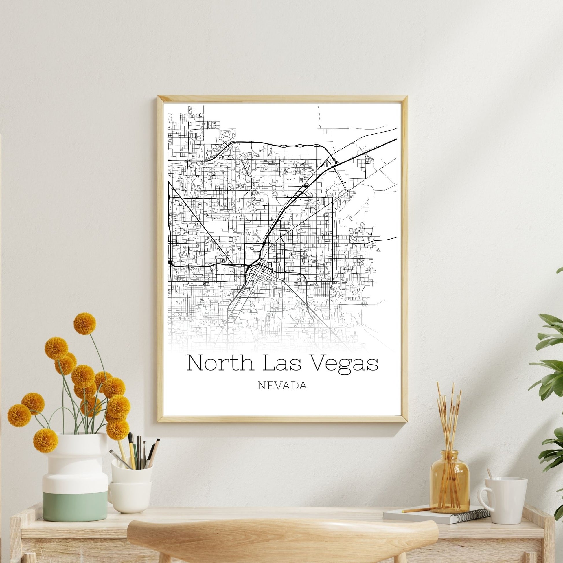 North Las Vegas Nevada City Map Poster - GroovyGrove