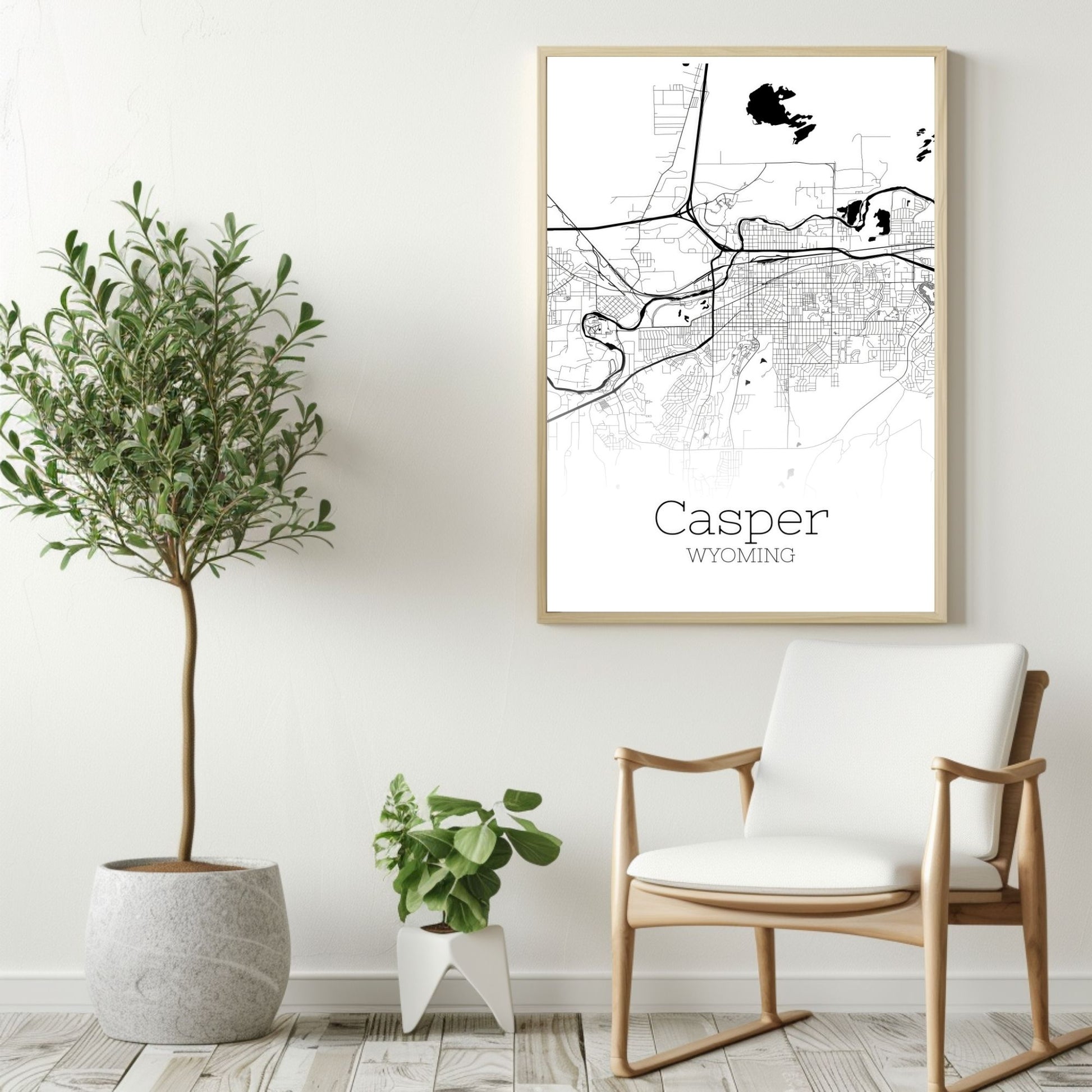 Casper Wyoming City Map Poster - GroovyGrove