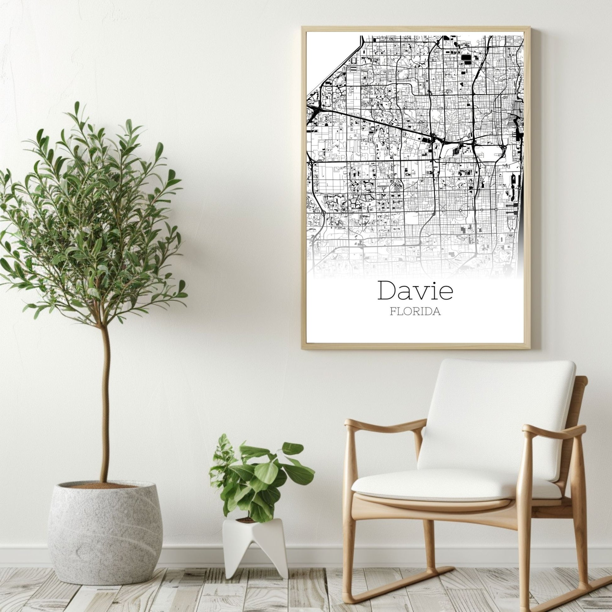 Davie Florida City Map Poster - GroovyGrove