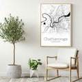 Chattanooga Tennessee City Map Poster - GroovyGrove