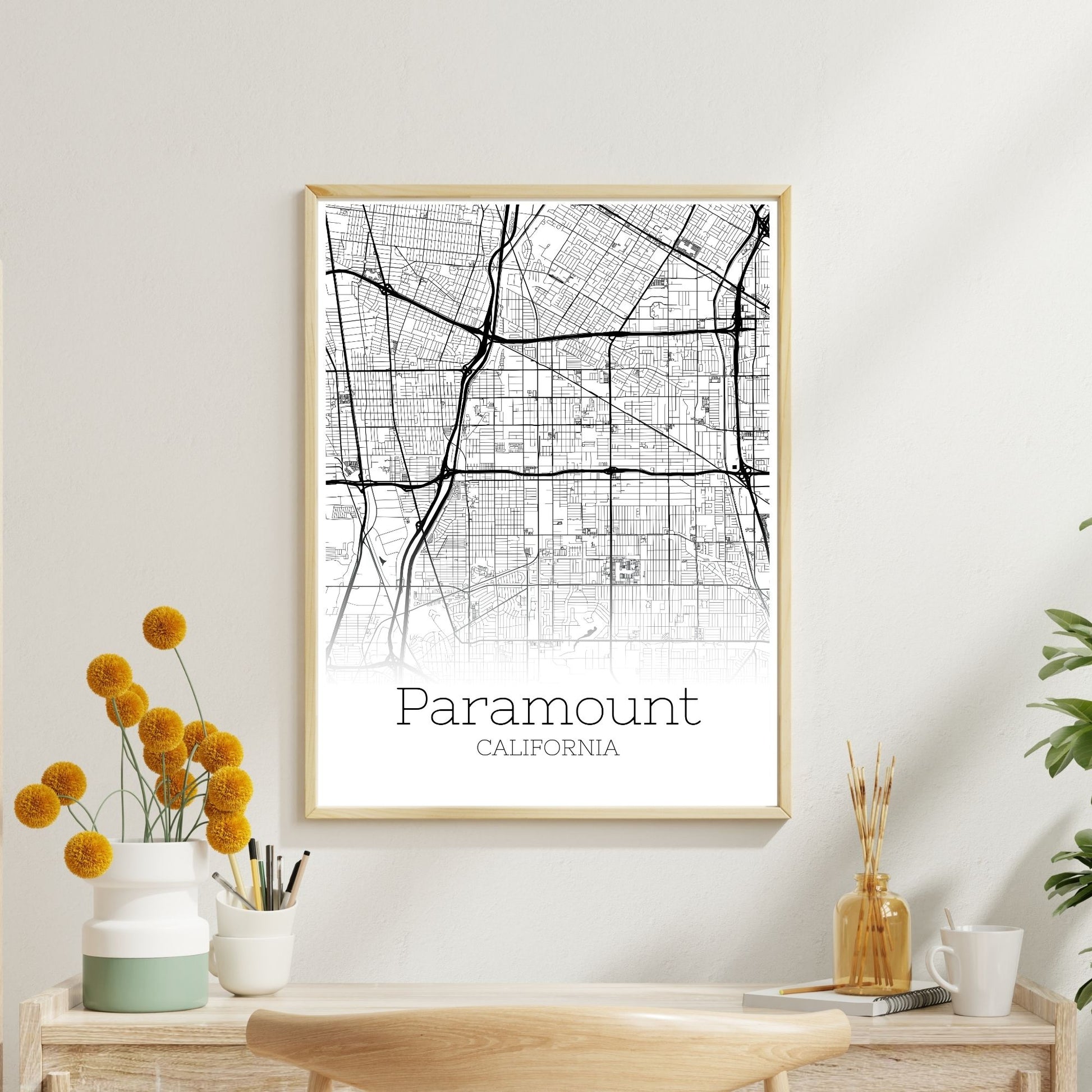 Paramount California City Map Poster - GroovyGrove