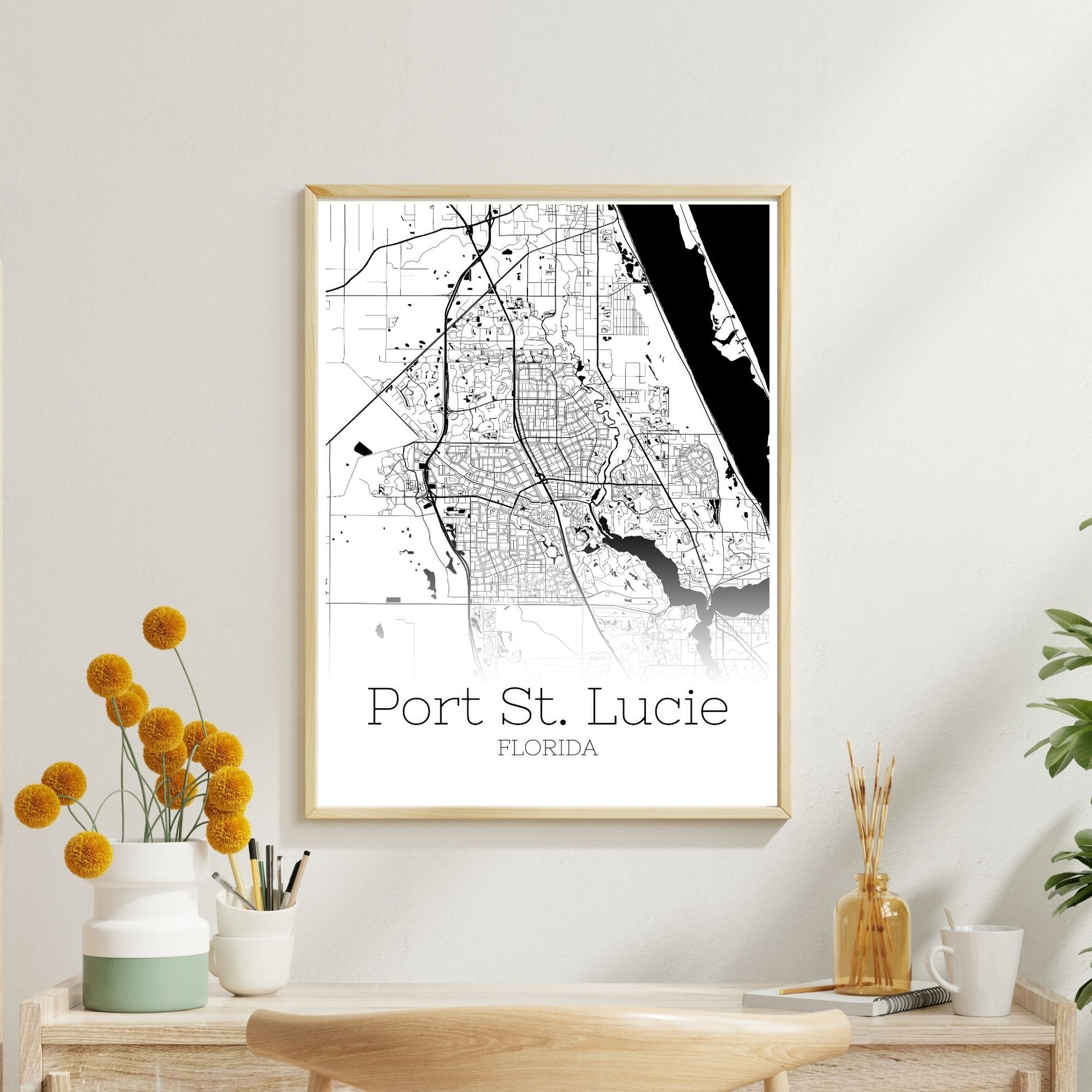 Port St. Lucie Florida City Map Poster - GroovyGrove