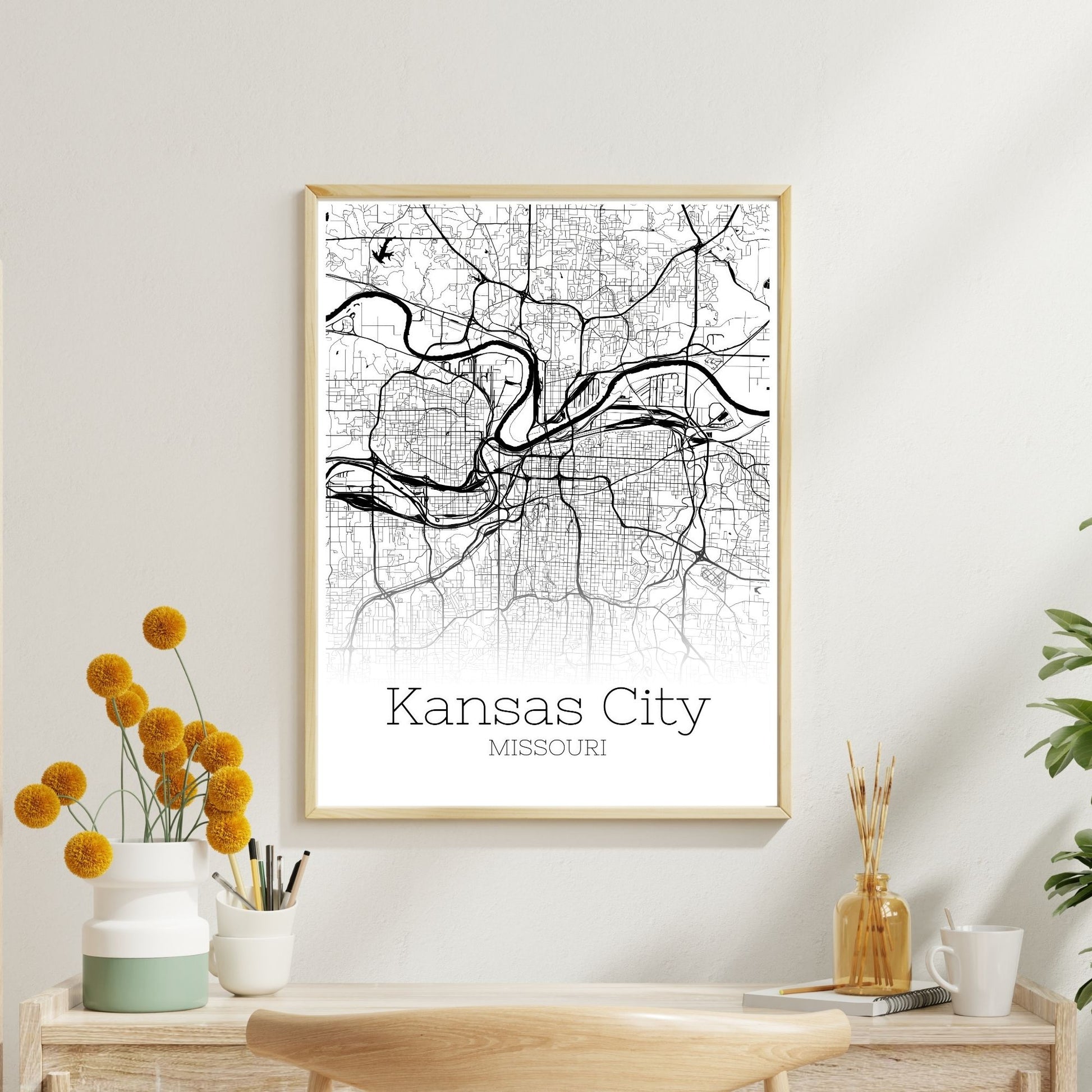 Kansas City Missouri Map Poster - GroovyGrove