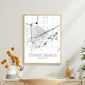 Grand Island Nebraska City Map Poster - GroovyGrove