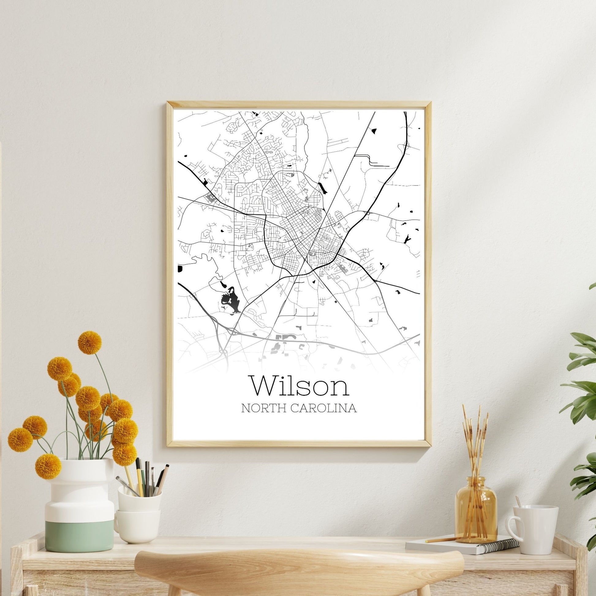 Wilson North Carolina City Map Poster - GroovyGrove