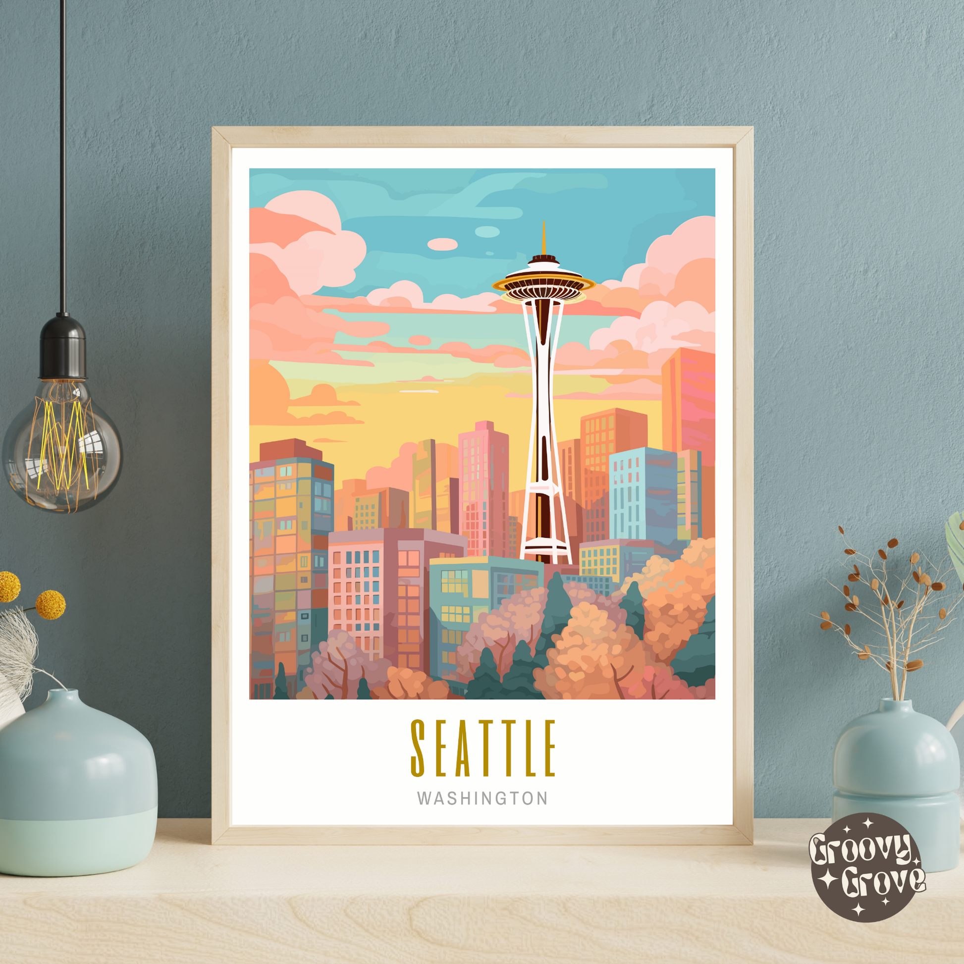 Seattle Washington Poster - GroovyGrove