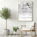 Coconut Creek Florida City Map Poster - GroovyGrove