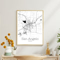 San Angelo Texas City Map Poster - GroovyGrove