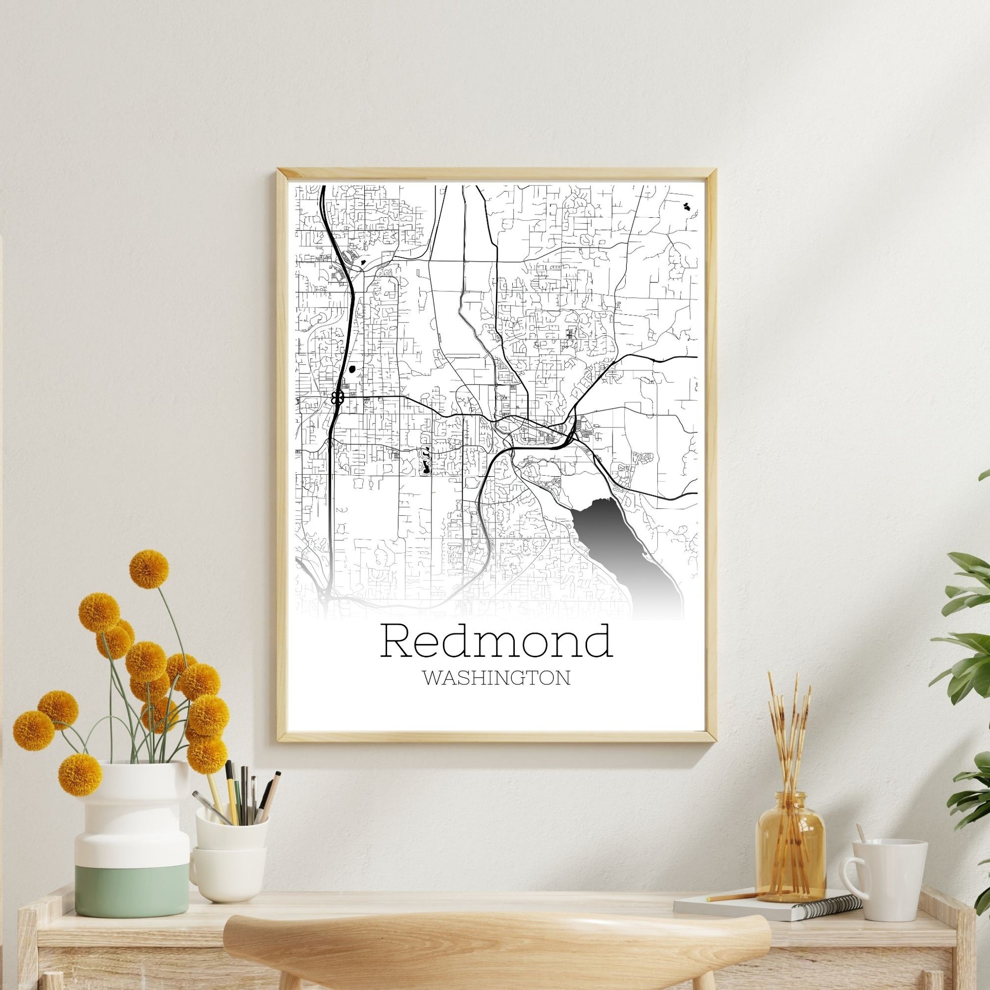 Redmond Washington City Map Poster - GroovyGrove