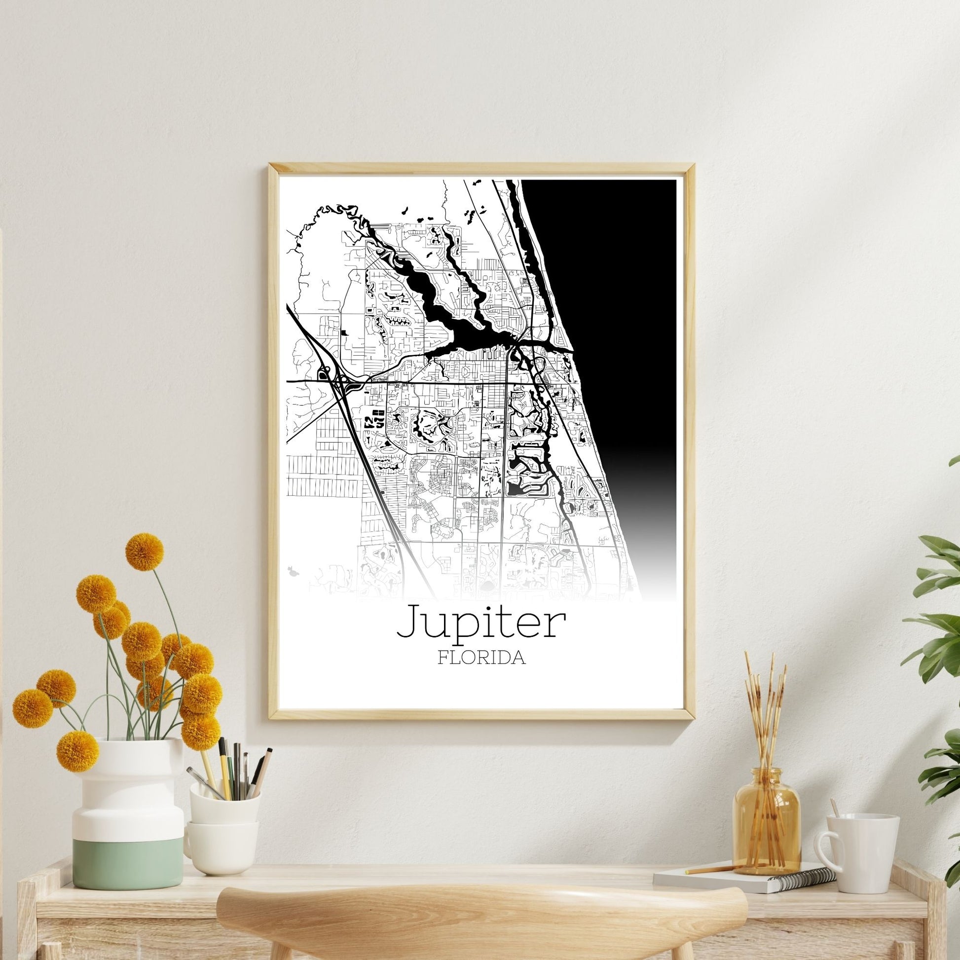 Jupiter Florida City Map Poster - GroovyGrove