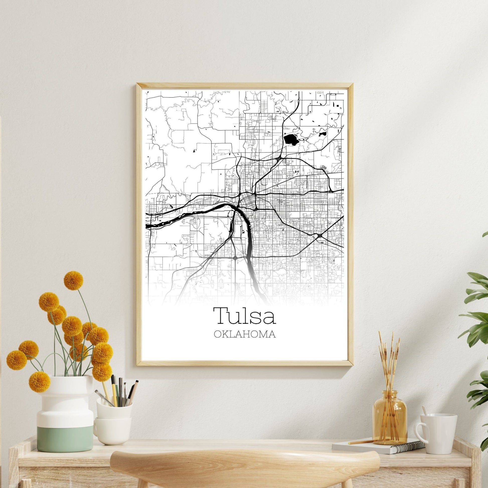 Tulsa Oklahoma City Map Poster - GroovyGrove