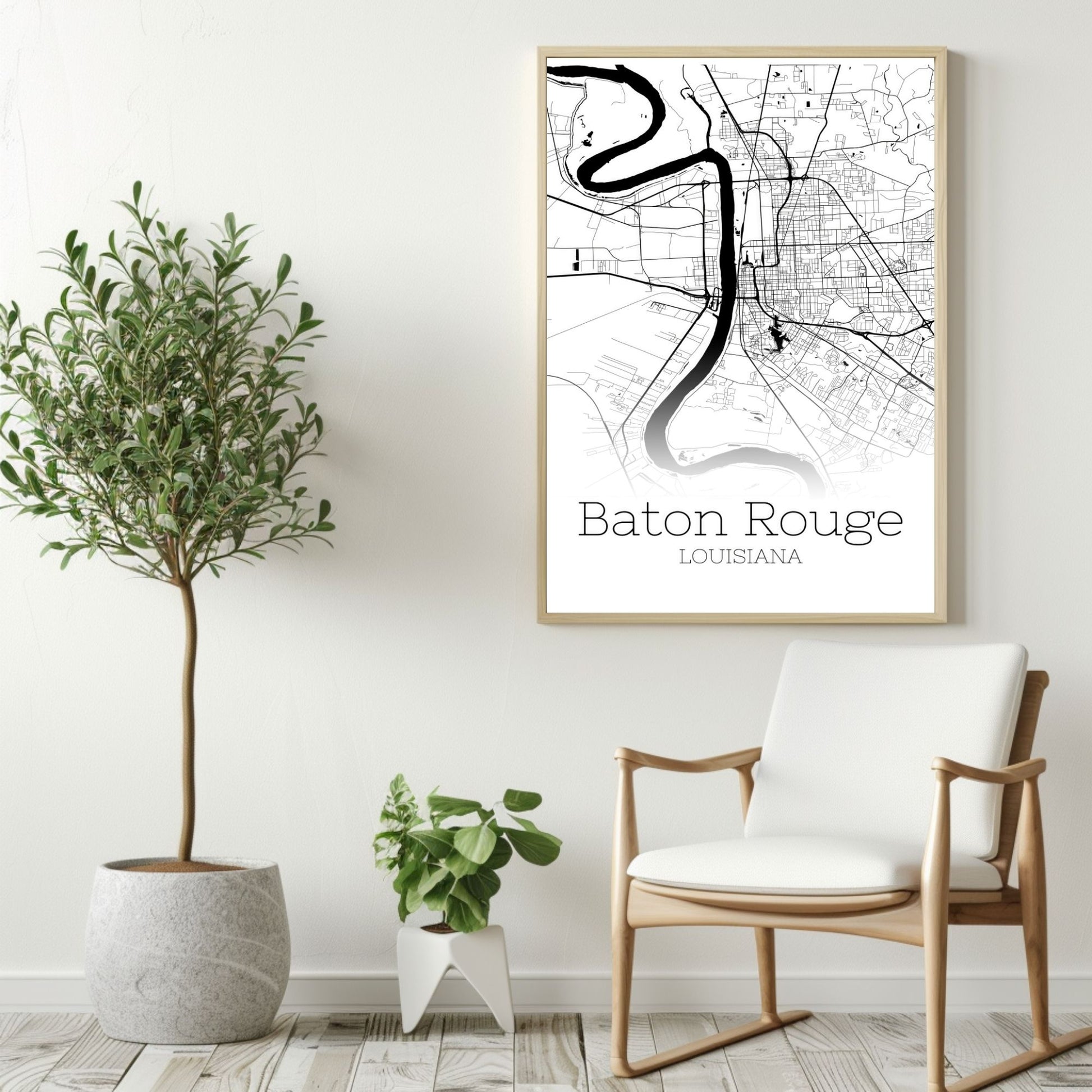 Baton Rouge Louisiana City Map Poster - GroovyGrove