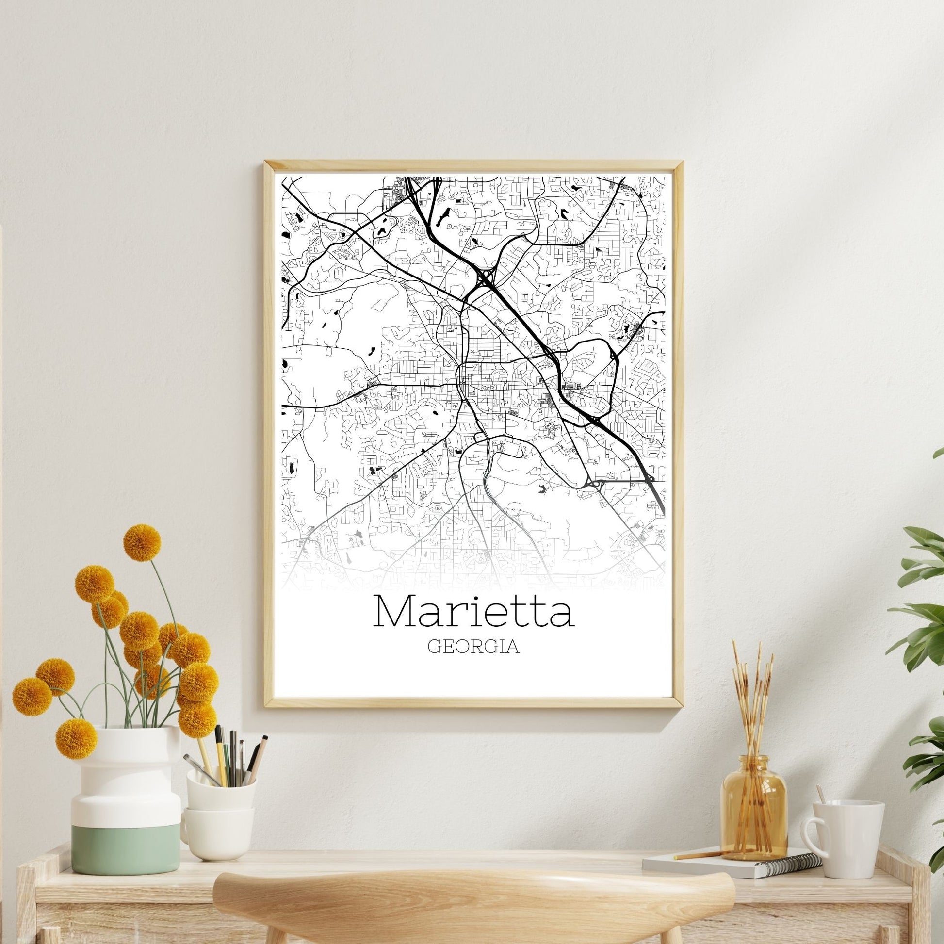 Marietta Georgia City Map Poster - GroovyGrove