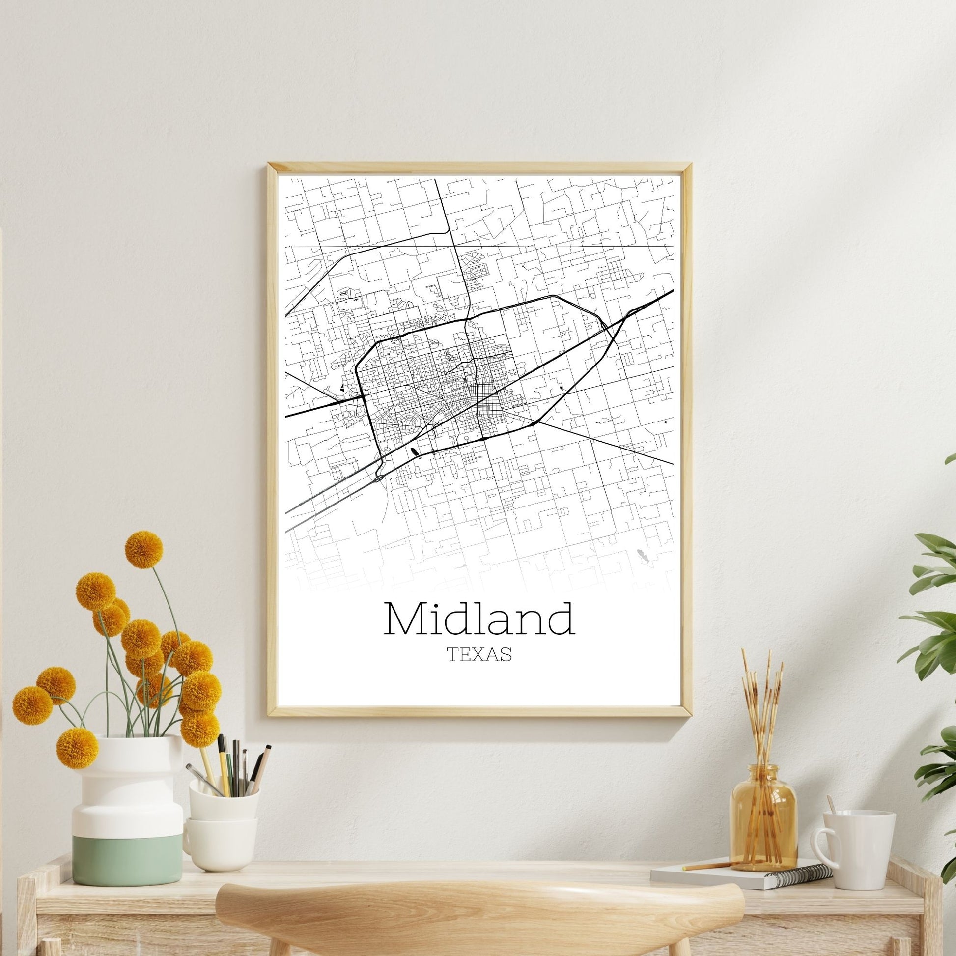 Midland Texas City Map Poster - GroovyGrove