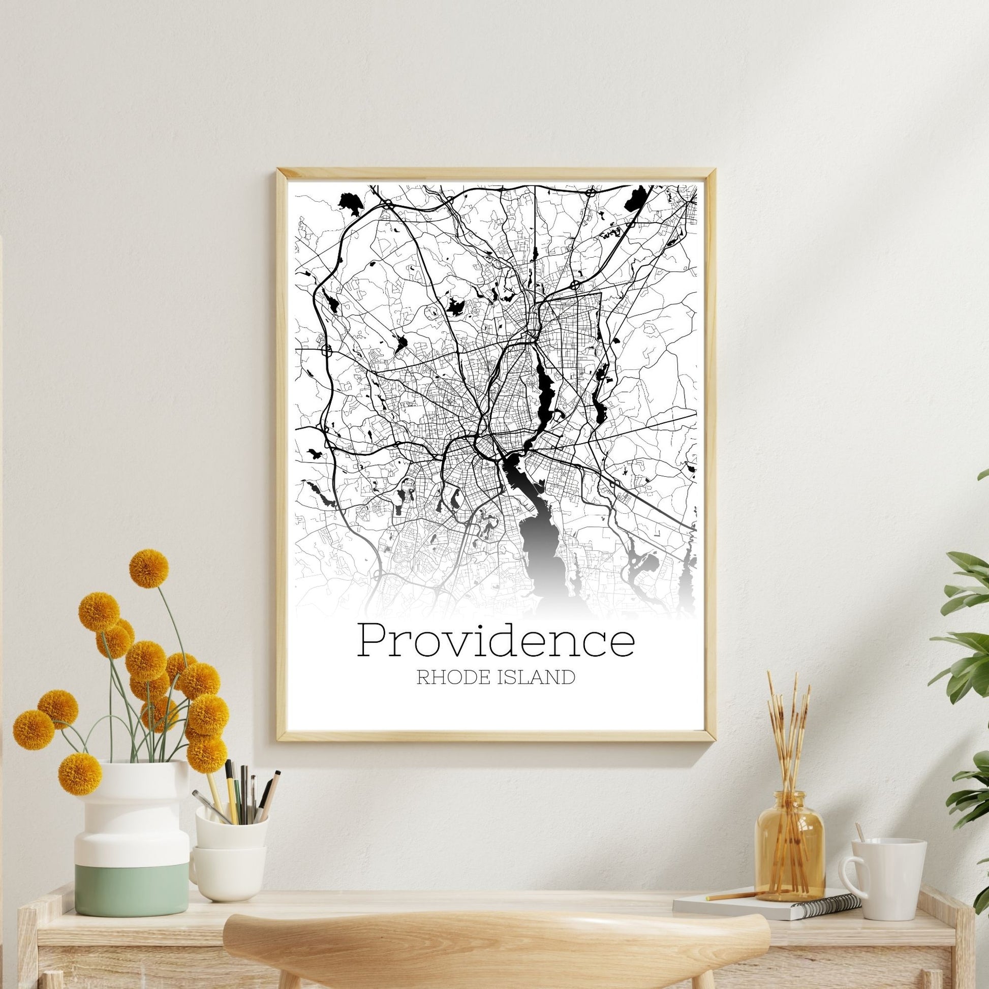 Providence Rhode Island City Map Poster - GroovyGrove