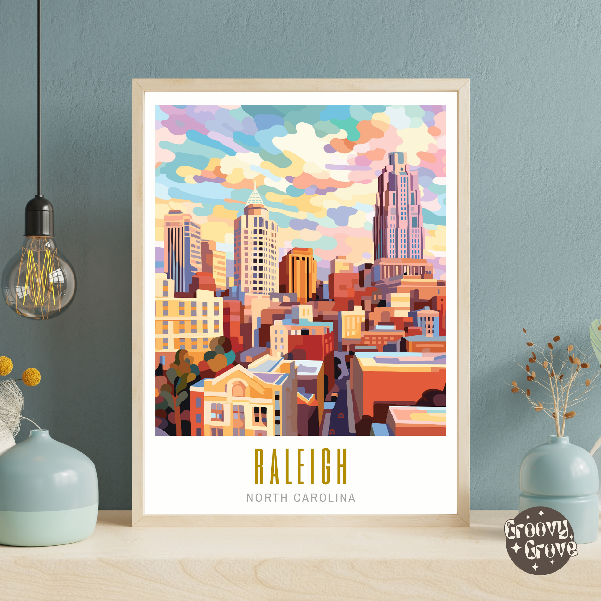 Raleigh North Carolina Poster - GroovyGrove