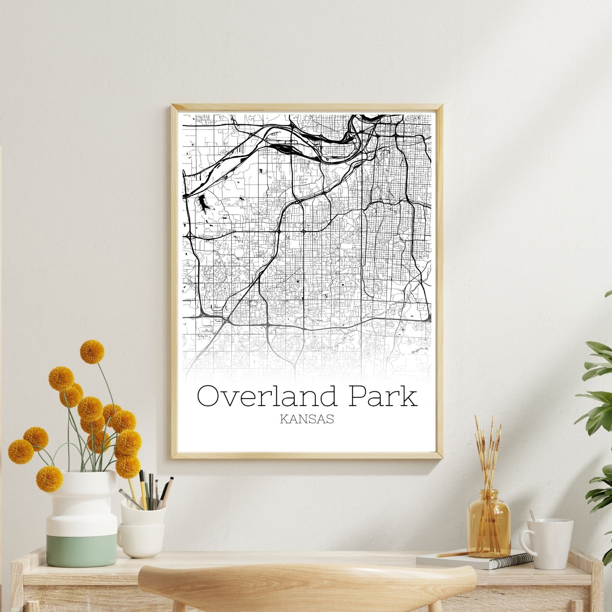 Overland Park Kansas City Map Poster - GroovyGrove