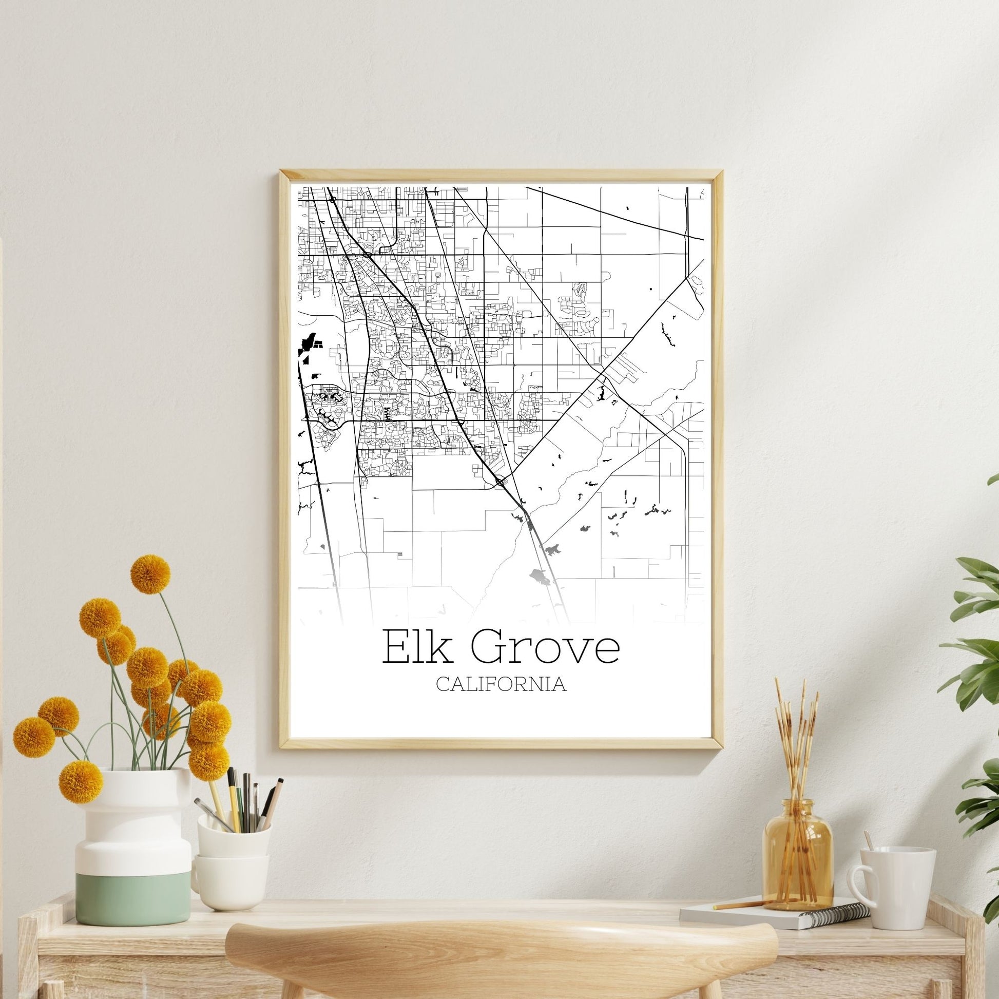 Elk Grove California City Map Poster - GroovyGrove