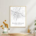 Rocky Mount North Carolina City Map Poster - GroovyGrove