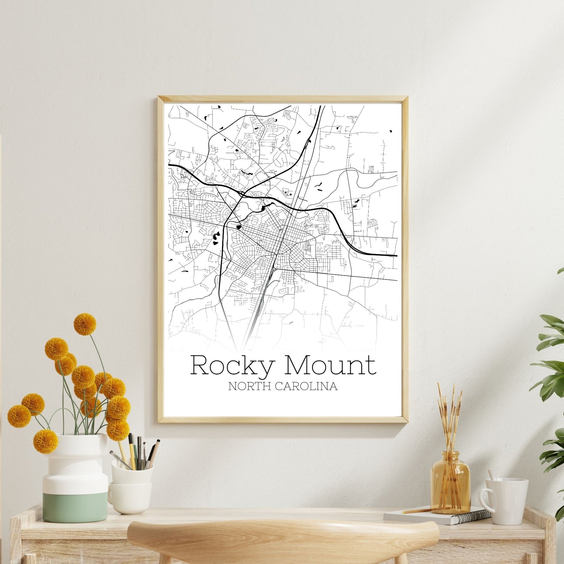 Rocky Mount North Carolina City Map Poster - GroovyGrove