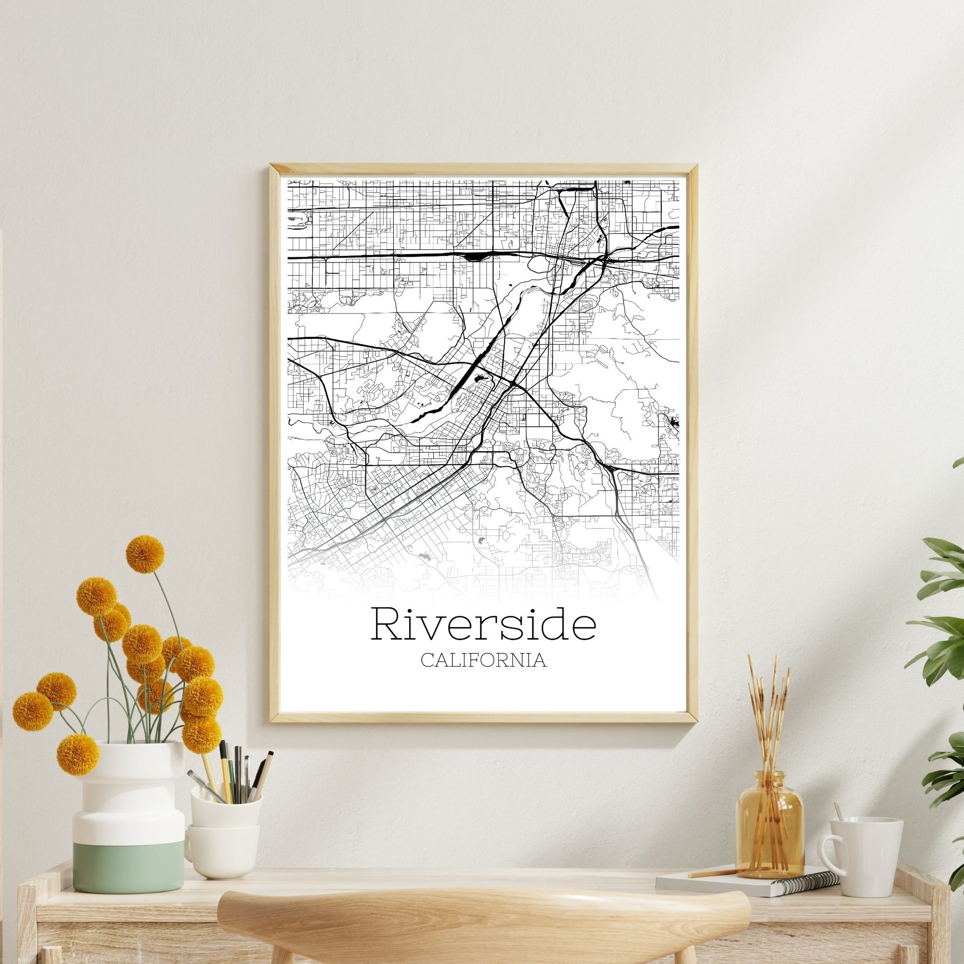 Riverside California City Map Poster - GroovyGrove