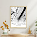 West New York New Jersey City Map Poster - GroovyGrove