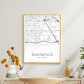 Kentwood Michigan City Map Poster - GroovyGrove