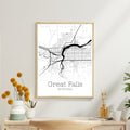 Great Falls Montana City Map Poster - GroovyGrove