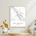 San Ramon California City Map Poster - GroovyGrove