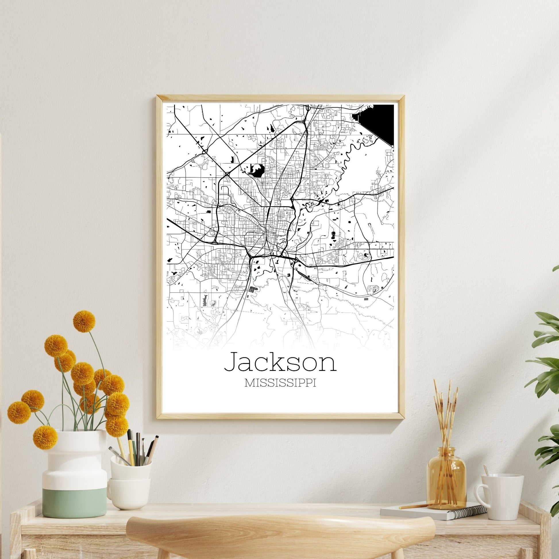 Jackson Mississippi City Map Poster - GroovyGrove