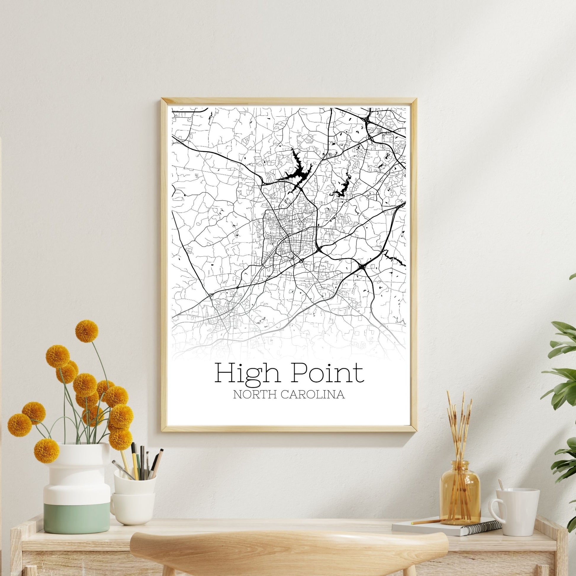 High Point North Carolina City Map Poster - GroovyGrove