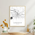 Lawrence Kansas City Map Poster - GroovyGrove