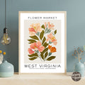 West Virginia Flower Market Poster - GroovyGrove