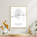 Hanford California City Map Poster - GroovyGrove